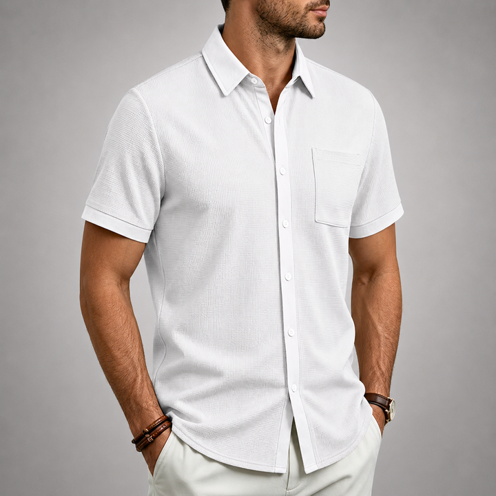 Men's Textured Button Shirt