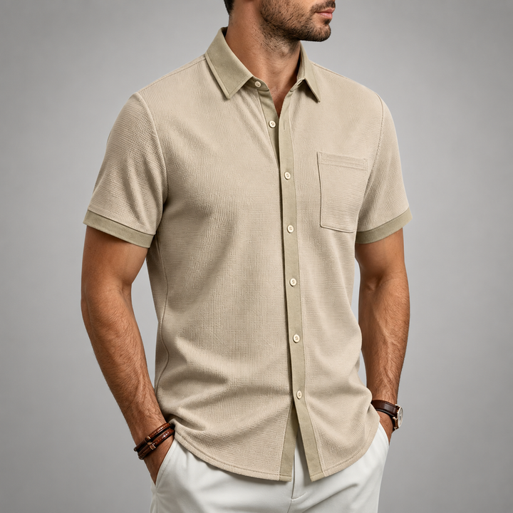 Men's Textured Button Shirt