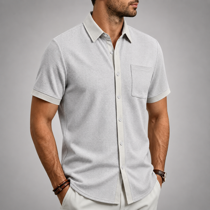 Men's Textured Button Shirt