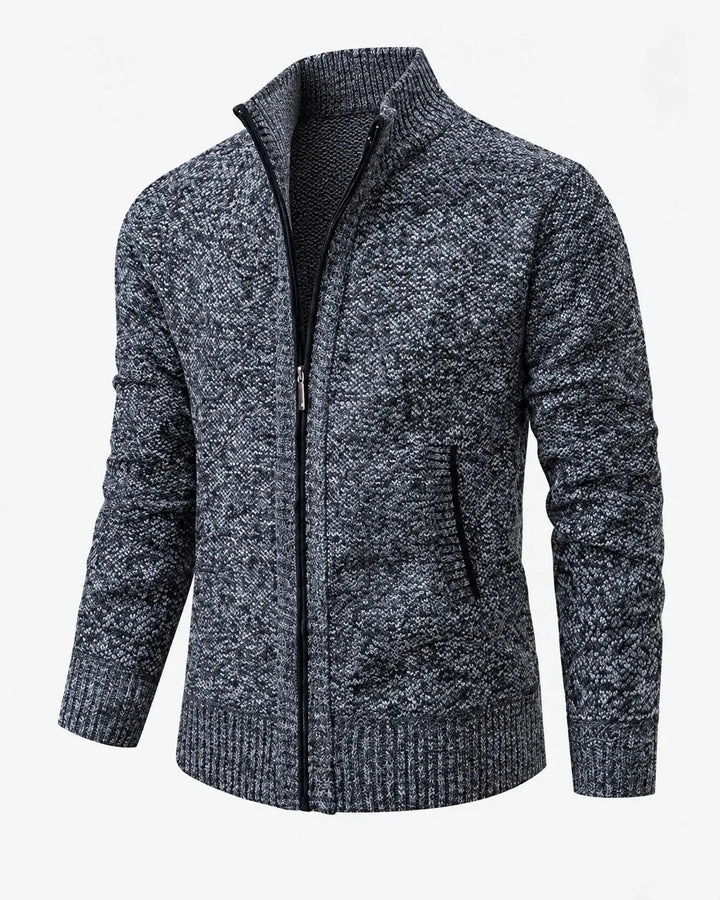 Men's Textured Knit Zip Jacket