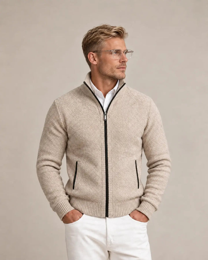 Men's Knit Zip Collar Sweater