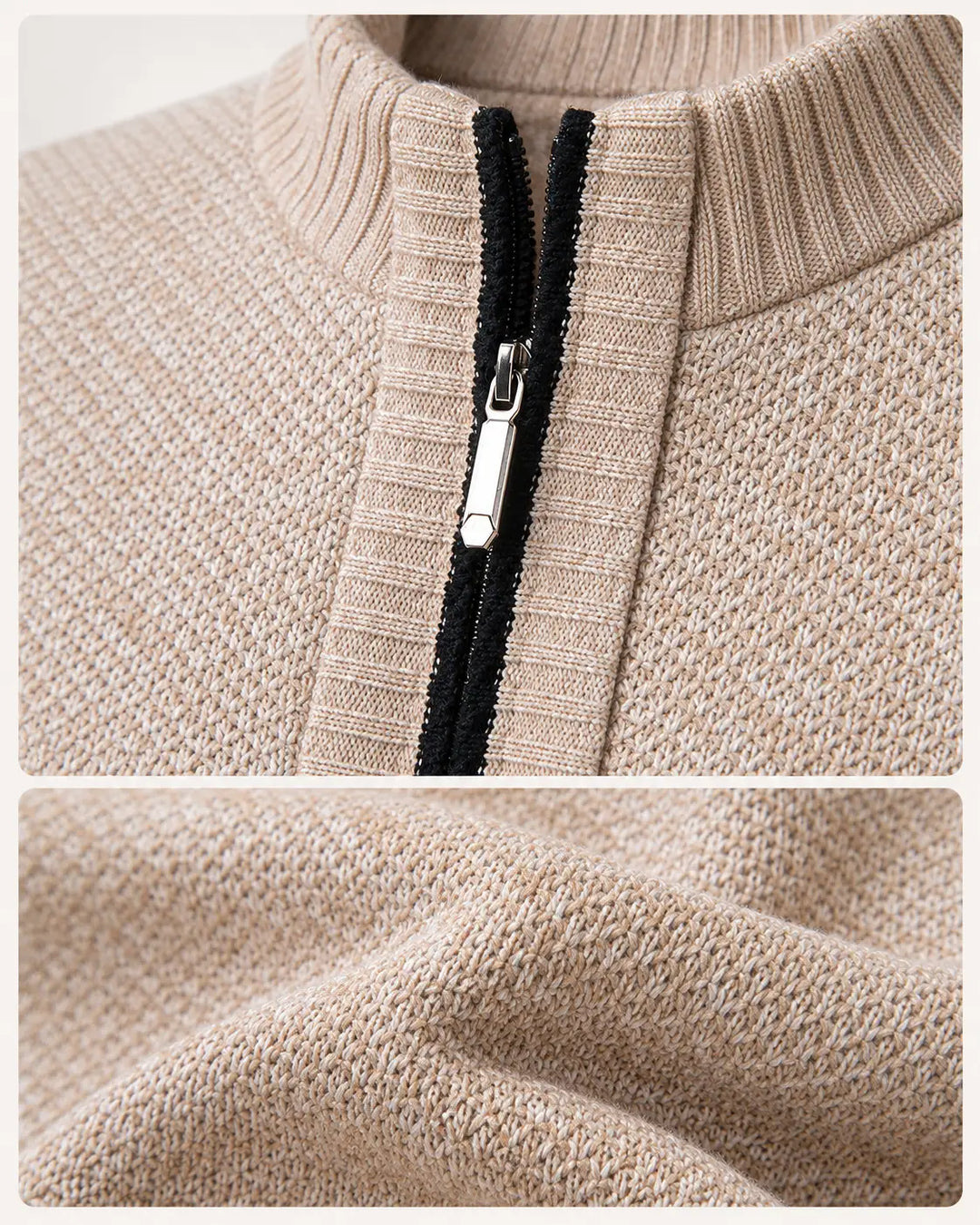 Men's Textured Knit Zip Jacket
