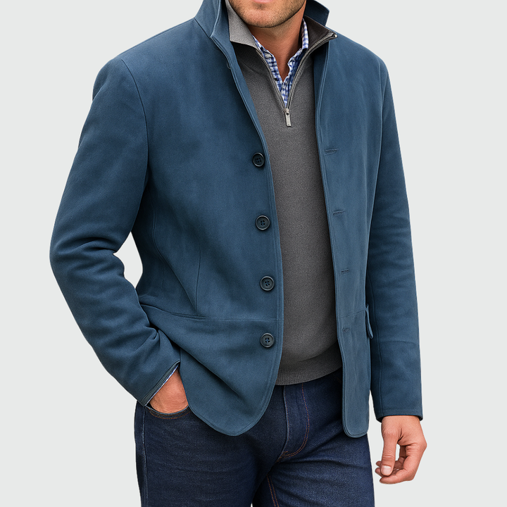 Men's Suede Style Button Jacket