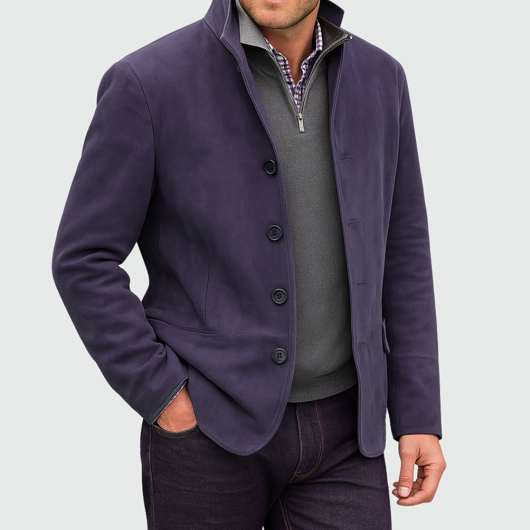 Men's Suede Button Jacket