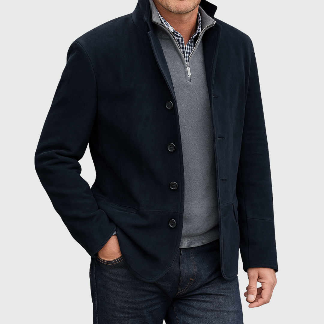 Men's Suede Button Jacket