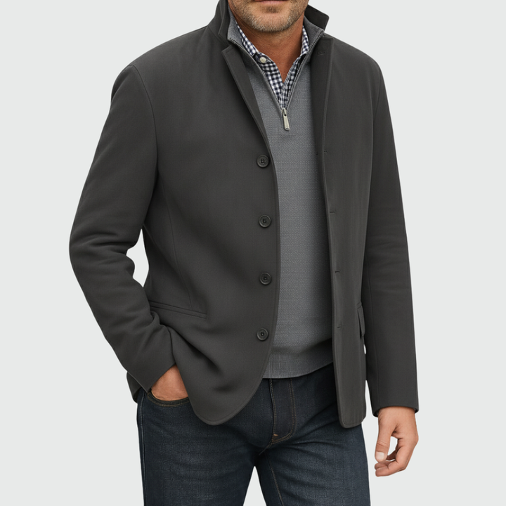 Men's Suede Style Button Jacket