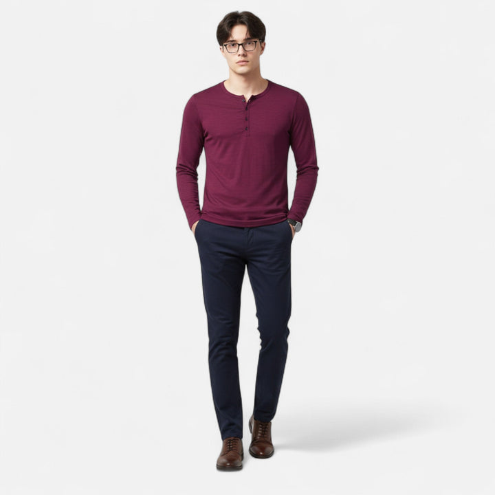 Men's Slim Fit Henley Shirt