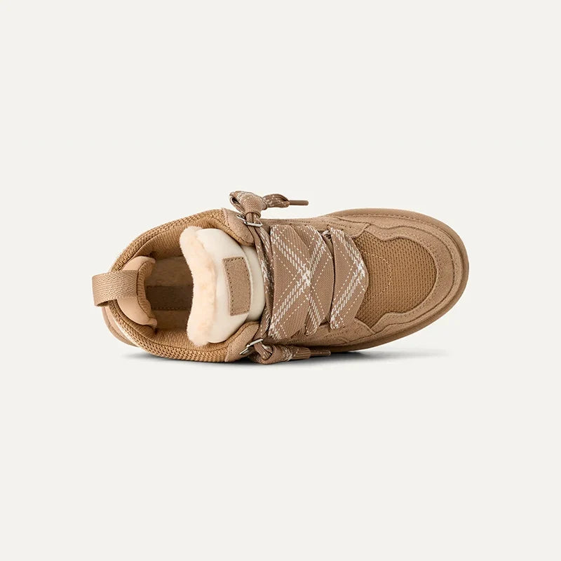 Women’s Fleece-Lined Suede Platform Winter Sneakers