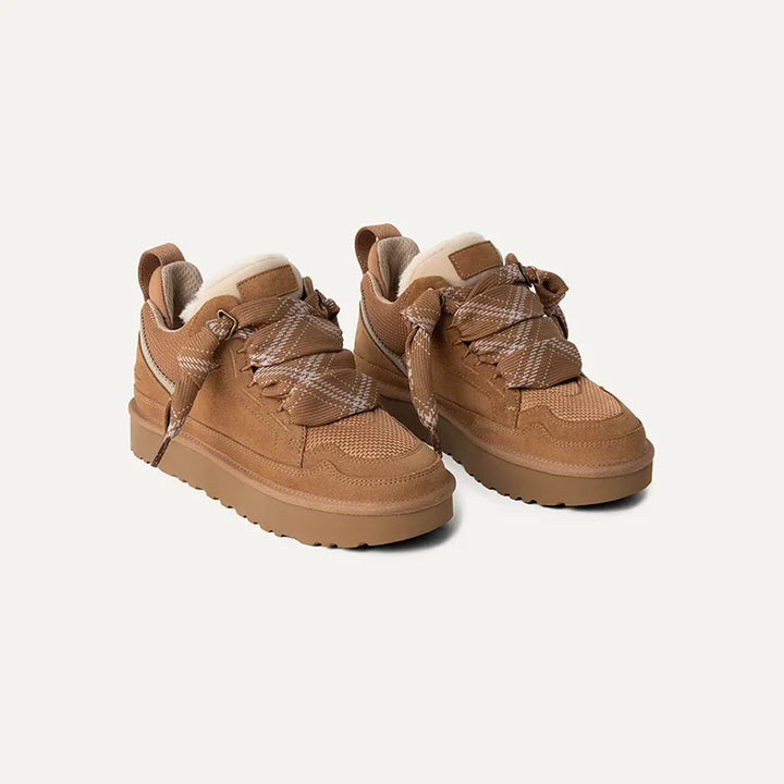 Women’s Fleece-Lined Suede Platform Winter Sneakers