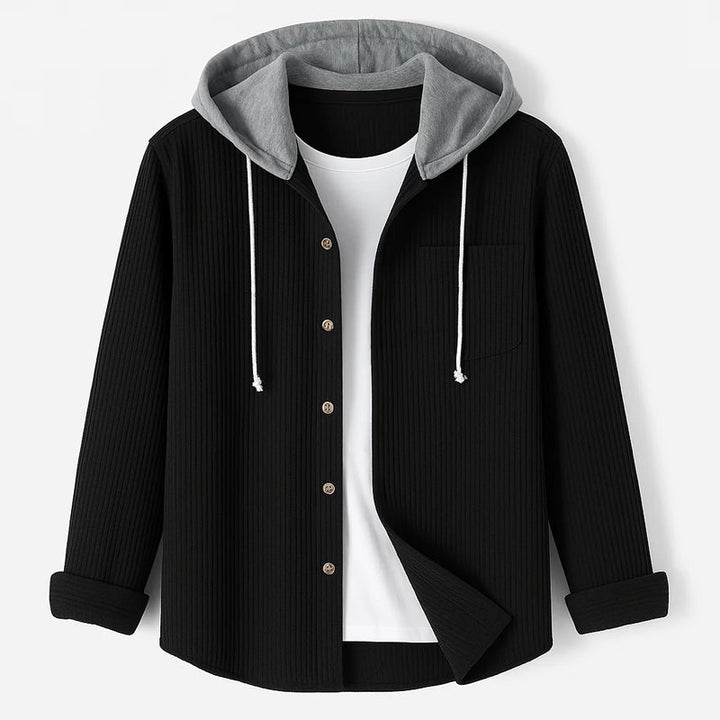 Corduroy Shirt with Hood