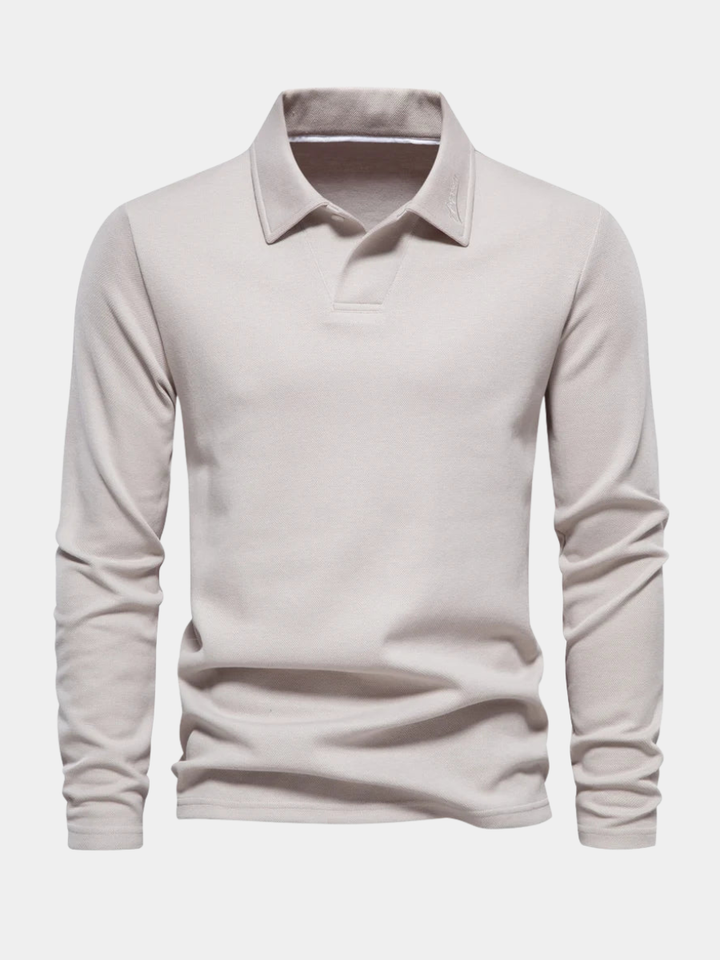 Men's Structured Collar Cotton Polo Shirt