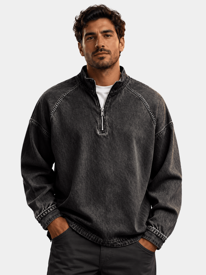 Men's Washed Cotton Quarter Zip