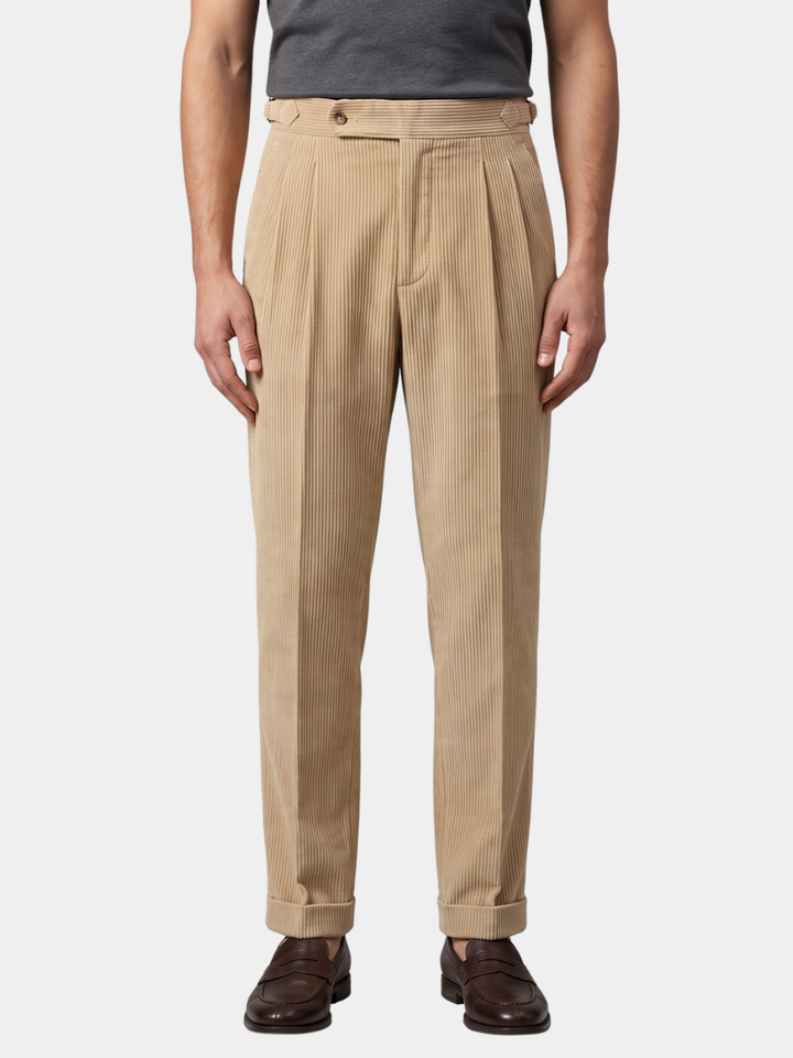 Men's Pleated Corduroy Pants