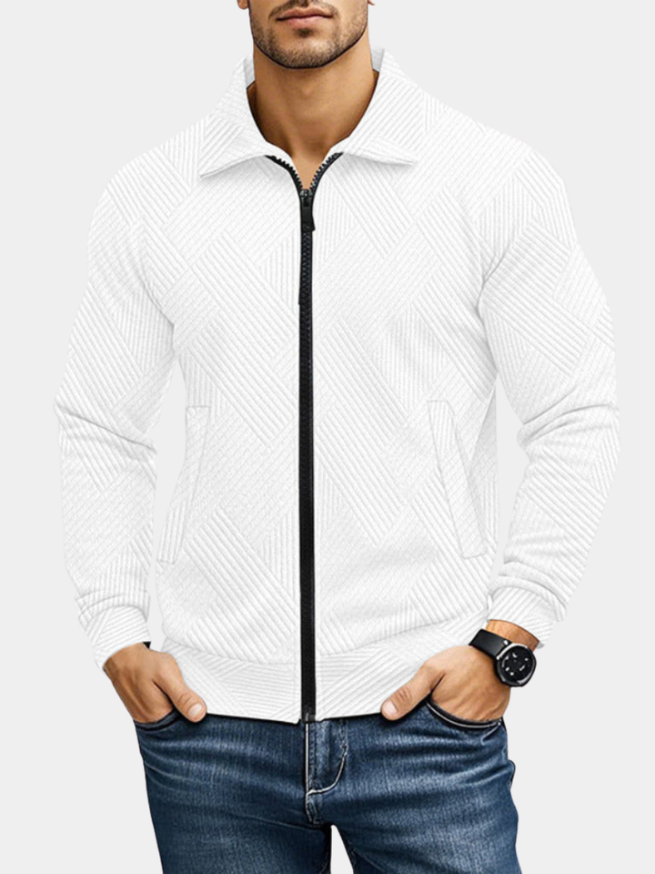 Men's Ribbed Full Zip Cardigan
