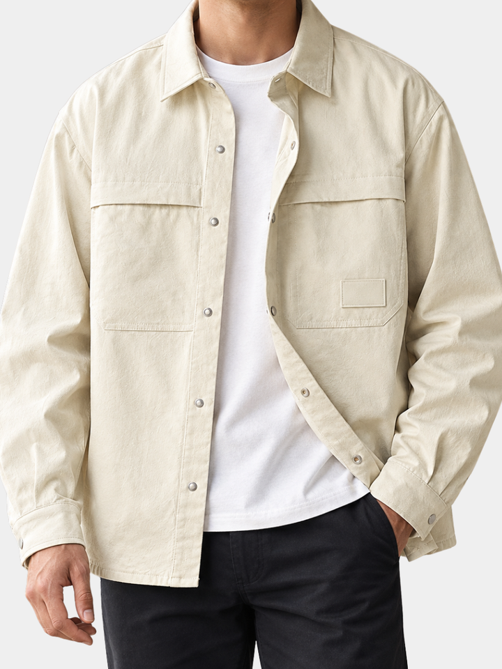 Men's Utility Snap Button Overshirt