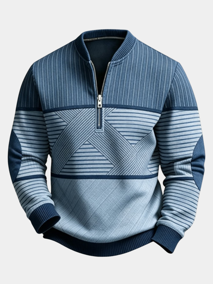 Men's Geometric Half Zip Sweater