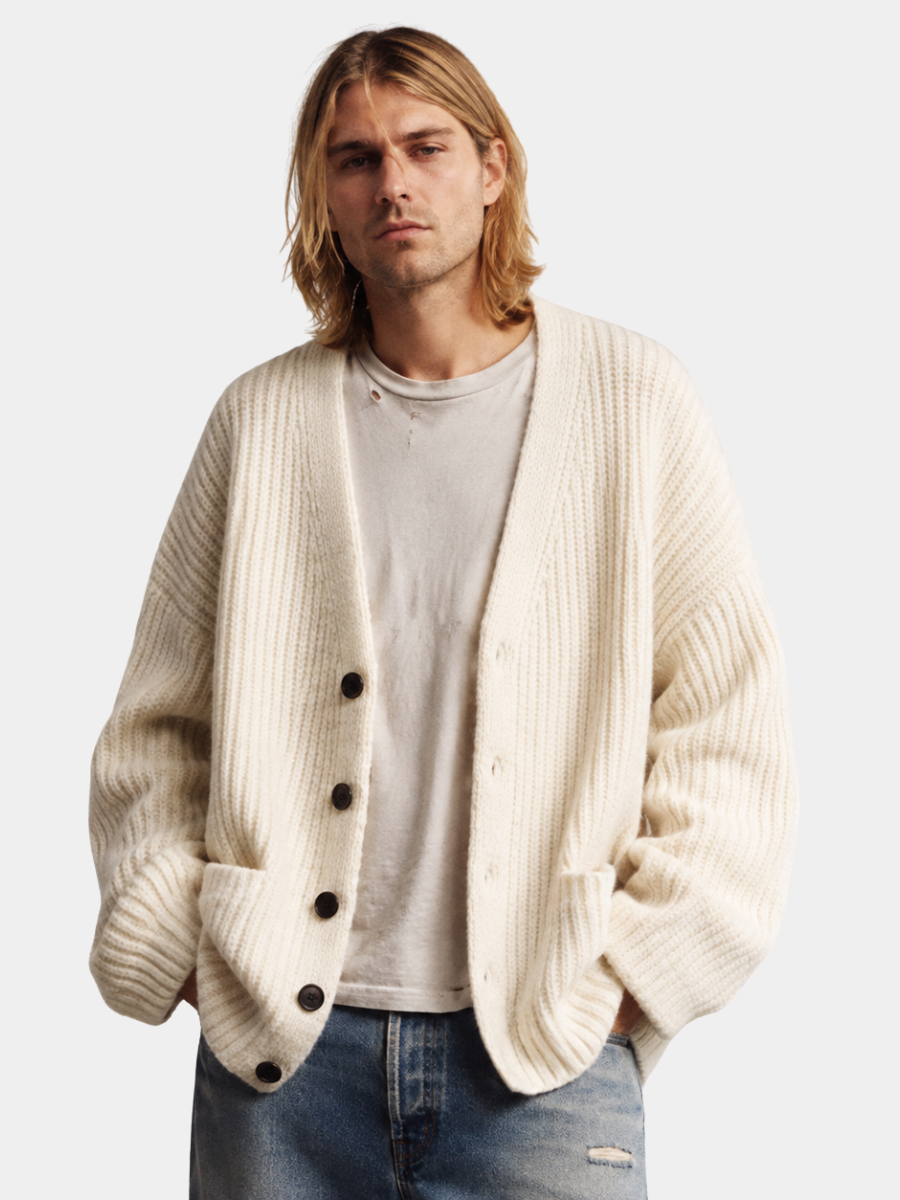 Men's Relaxed V Neck Cardigan