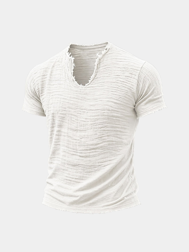 Men's Textured V-Neck T-Shirt