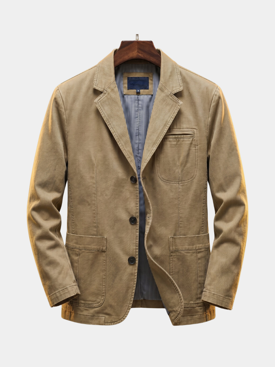 Men's Washed Denim Blazer
