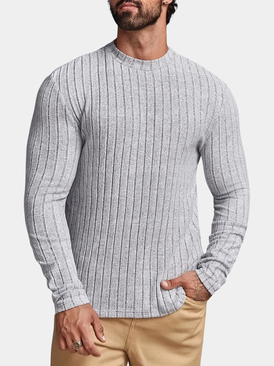 Men's Striped Rib-Knit Sweater