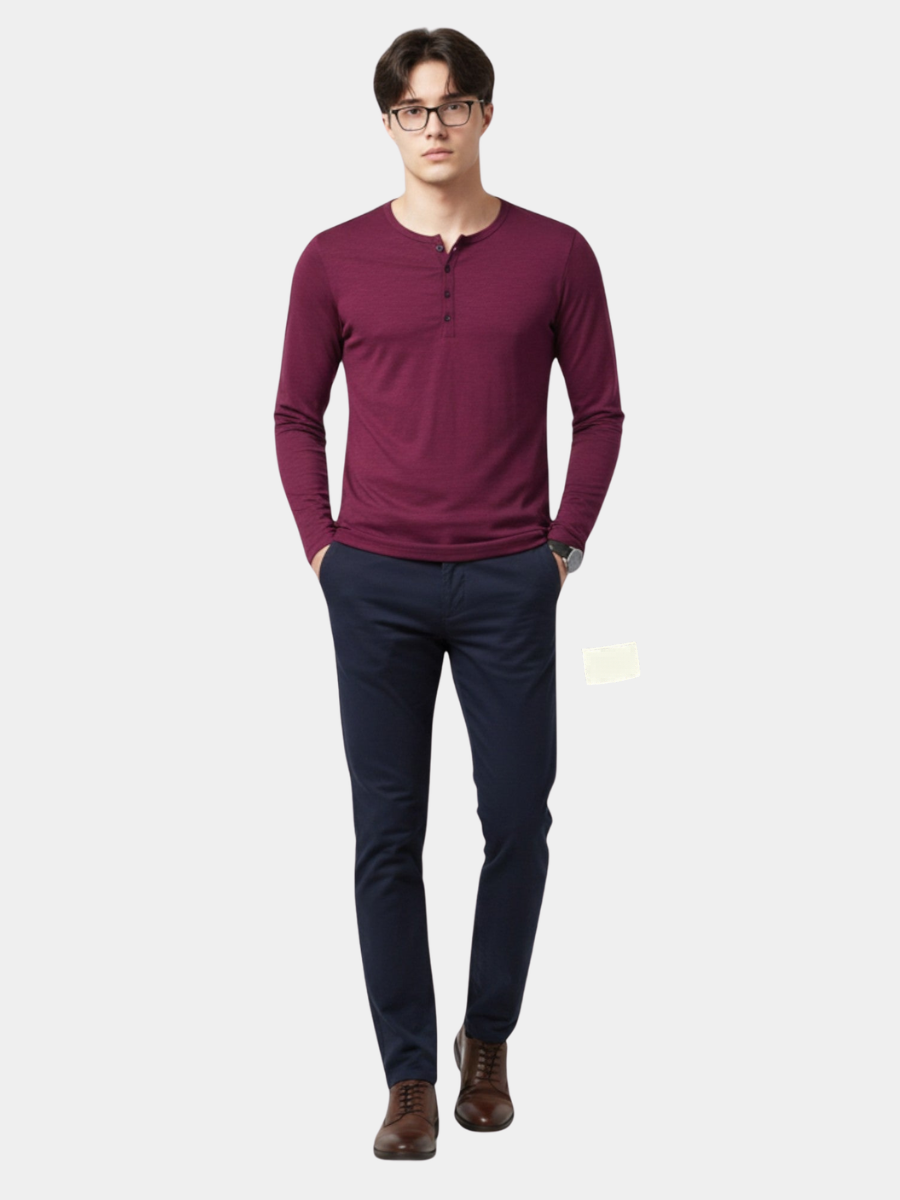 Men's Slim Fit Henley Shirt