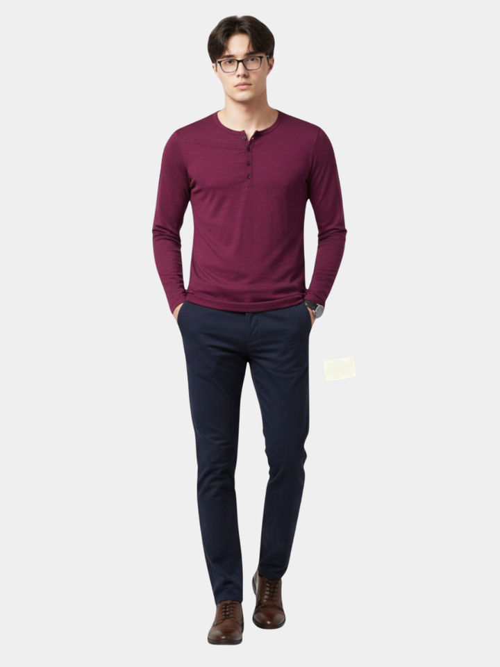 Men's Slim Fit Henley Shirt