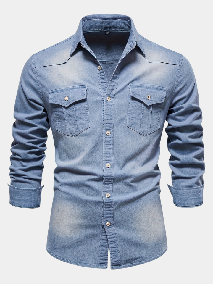 Men's Cotton Blend Denim Shirt