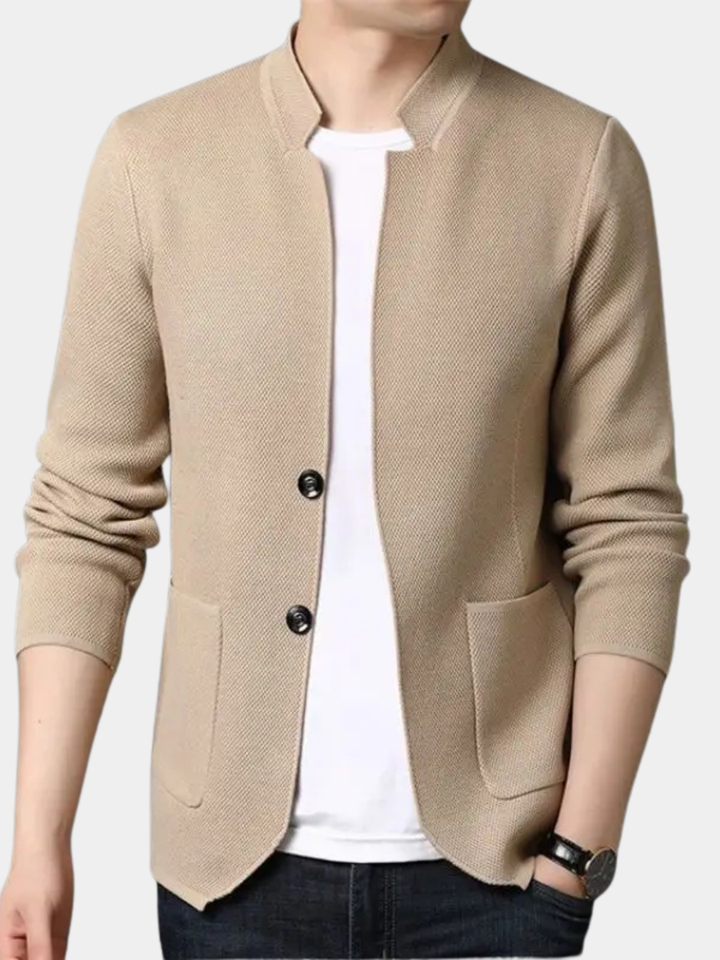 Men's Knit Stand Collar Cardigan
