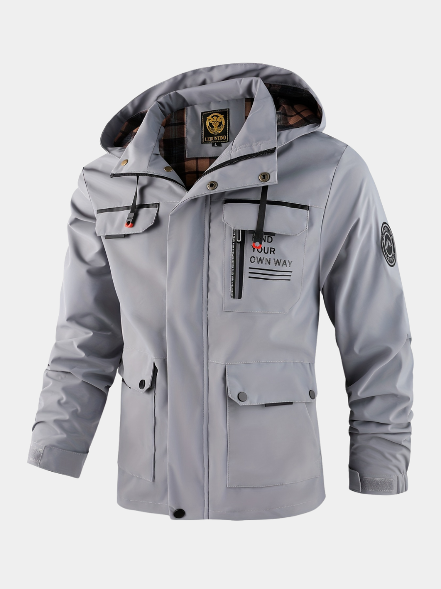 Men's Hooded Alphabet Zip Jacket