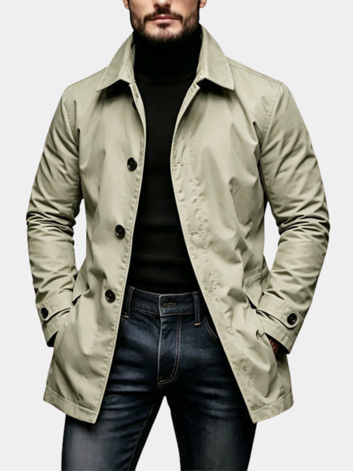 Men's Mid Length Button Jacket