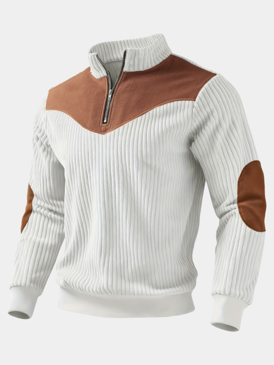 Men's Ribbed Half Zip Sweatshirt