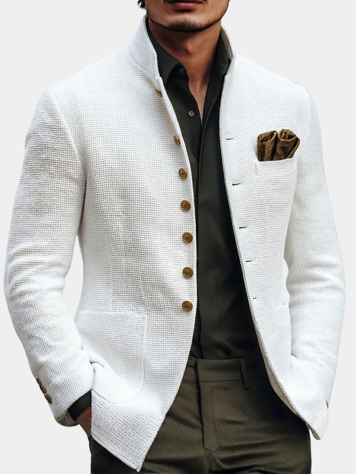 Men's Textured Stand Collar Jacket