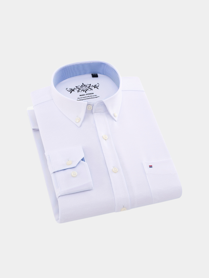 Men's Solid Lapel Pocket Shirt