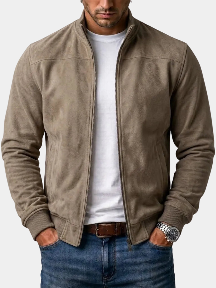 Men's Suede Bomber Jacket