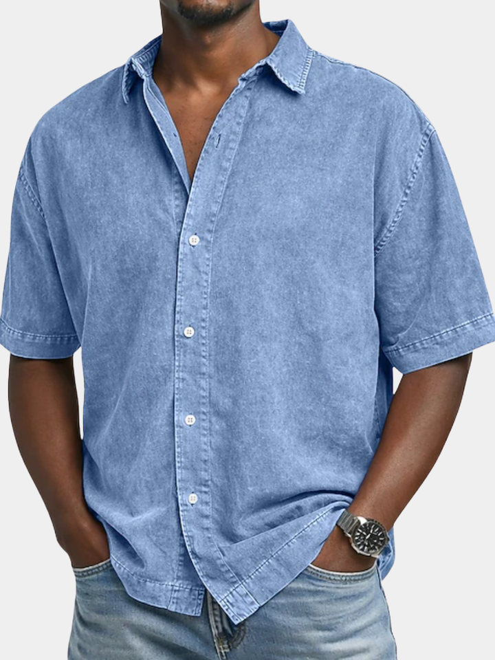 Men's Acid Wash Cotton Shirt