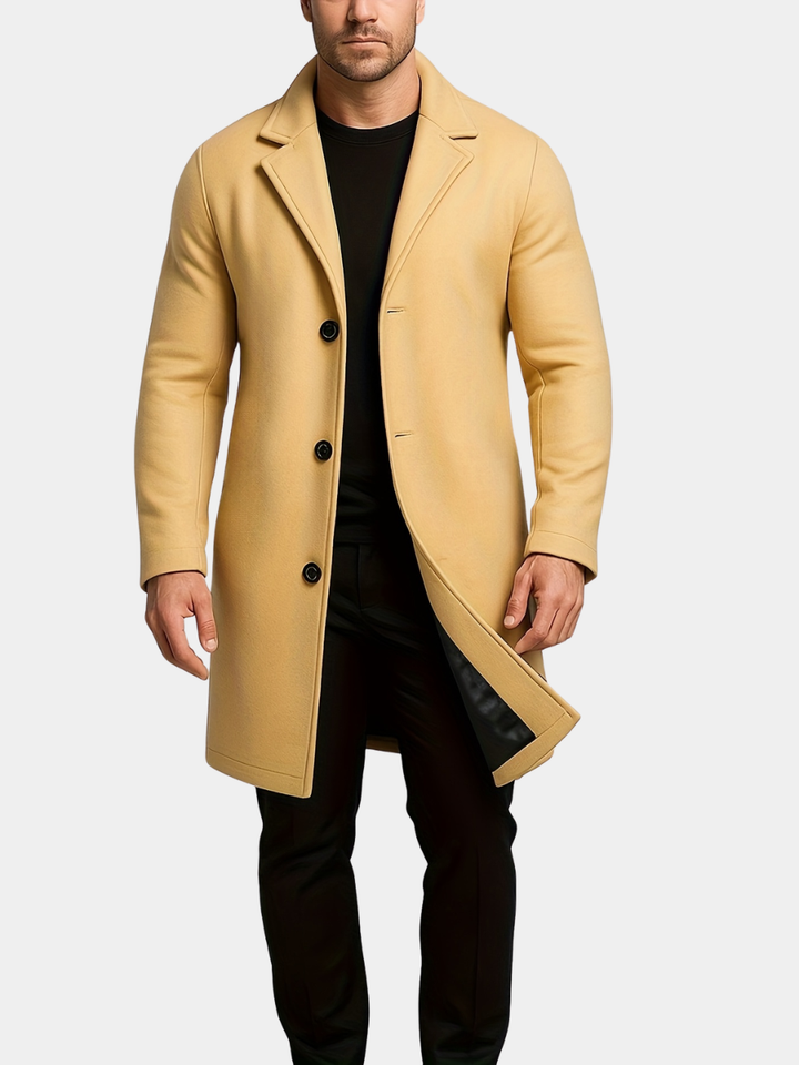 Men's Mid-Length Tweed Coat
