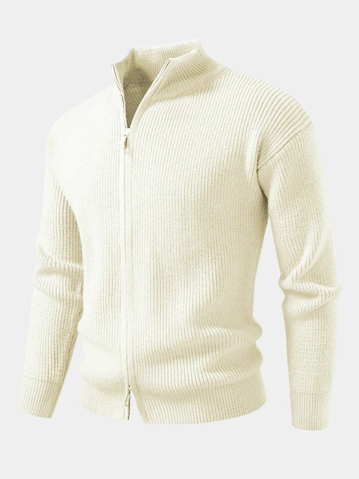 Men's Textured Zip Cardigan