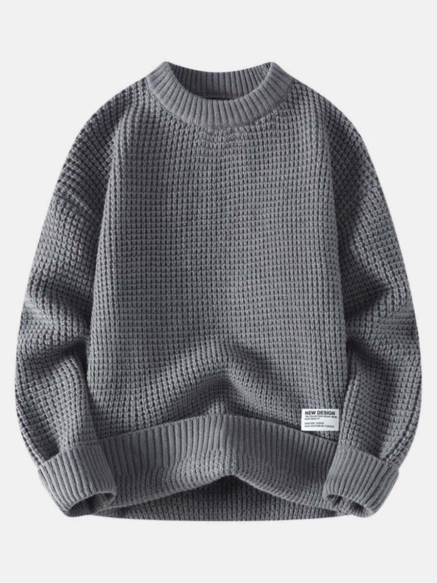 Men's Honeycomb Knit Crew Neck Sweater