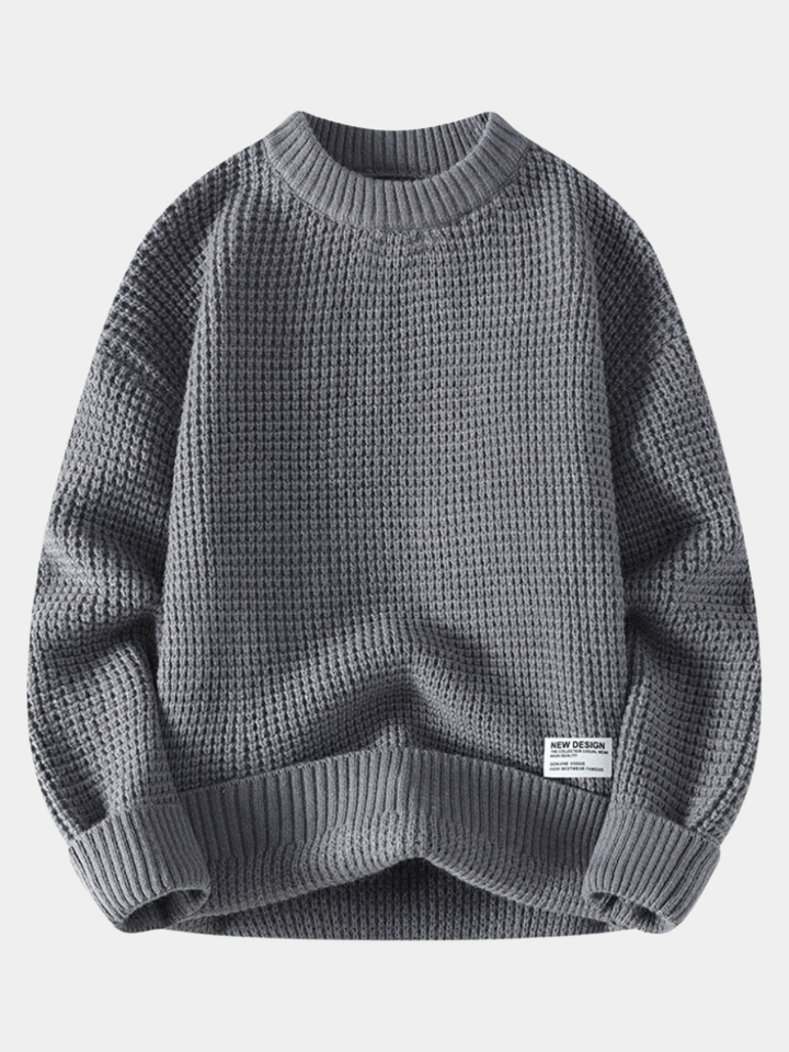 Men's Honeycomb Knit Crew Neck Sweater