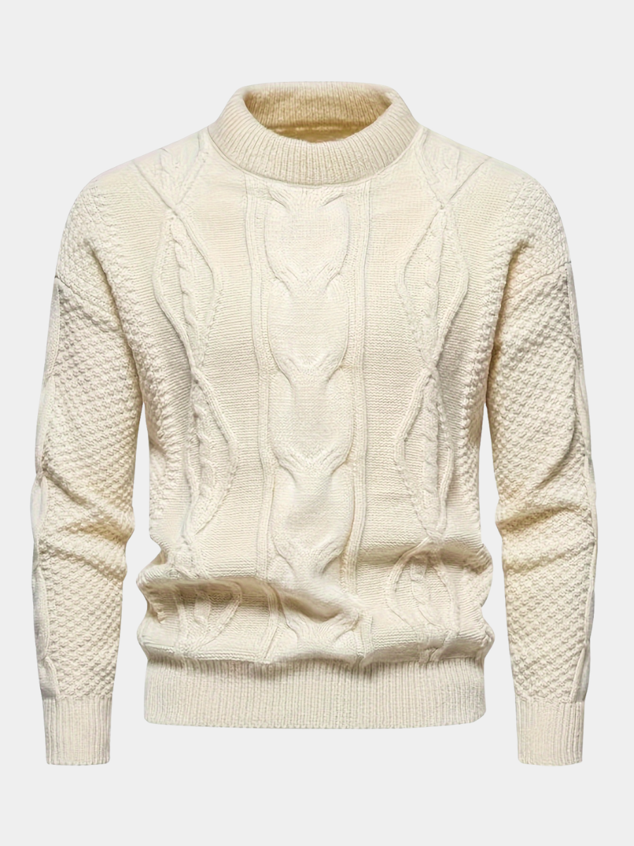 Men's Cable Knit Crew Neck Sweater