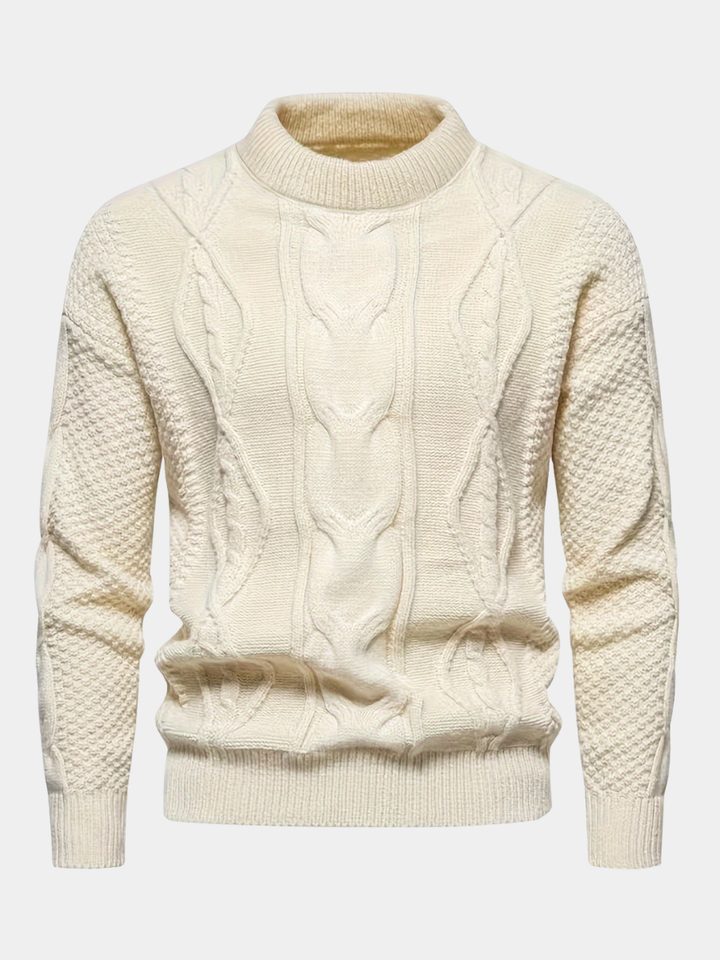 Men's Cable Knit Crew Neck Sweater