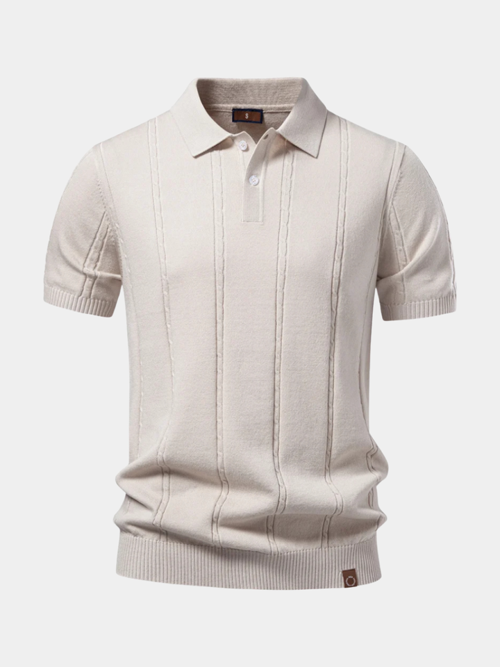 Men's Ribbed Knit Polo Shirt