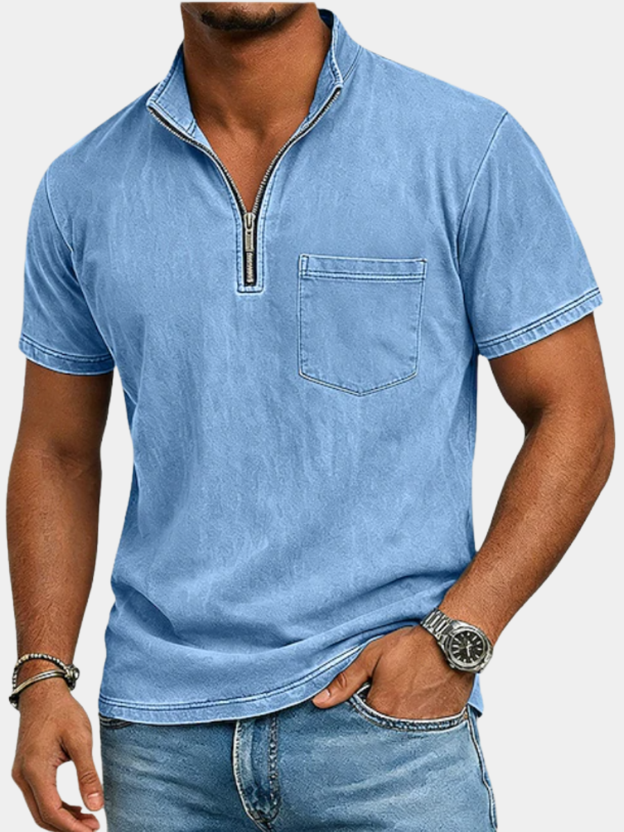 Men's Half Zip Polo Shirt
