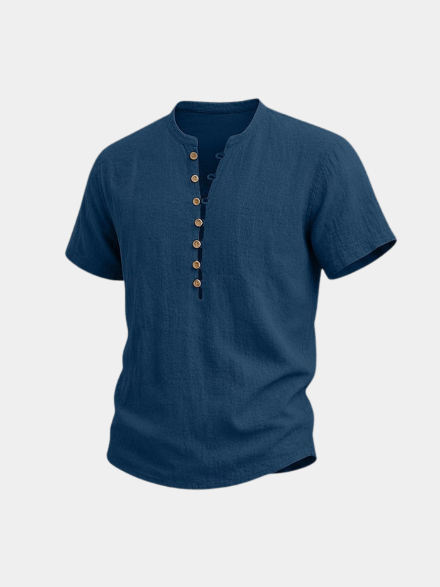 Men's Cotton Mao Collar Shirt