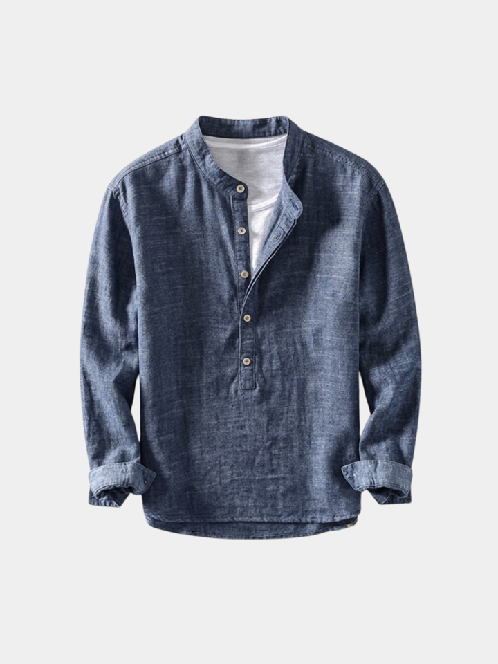 Men's Relaxed Stand Collar Shirt