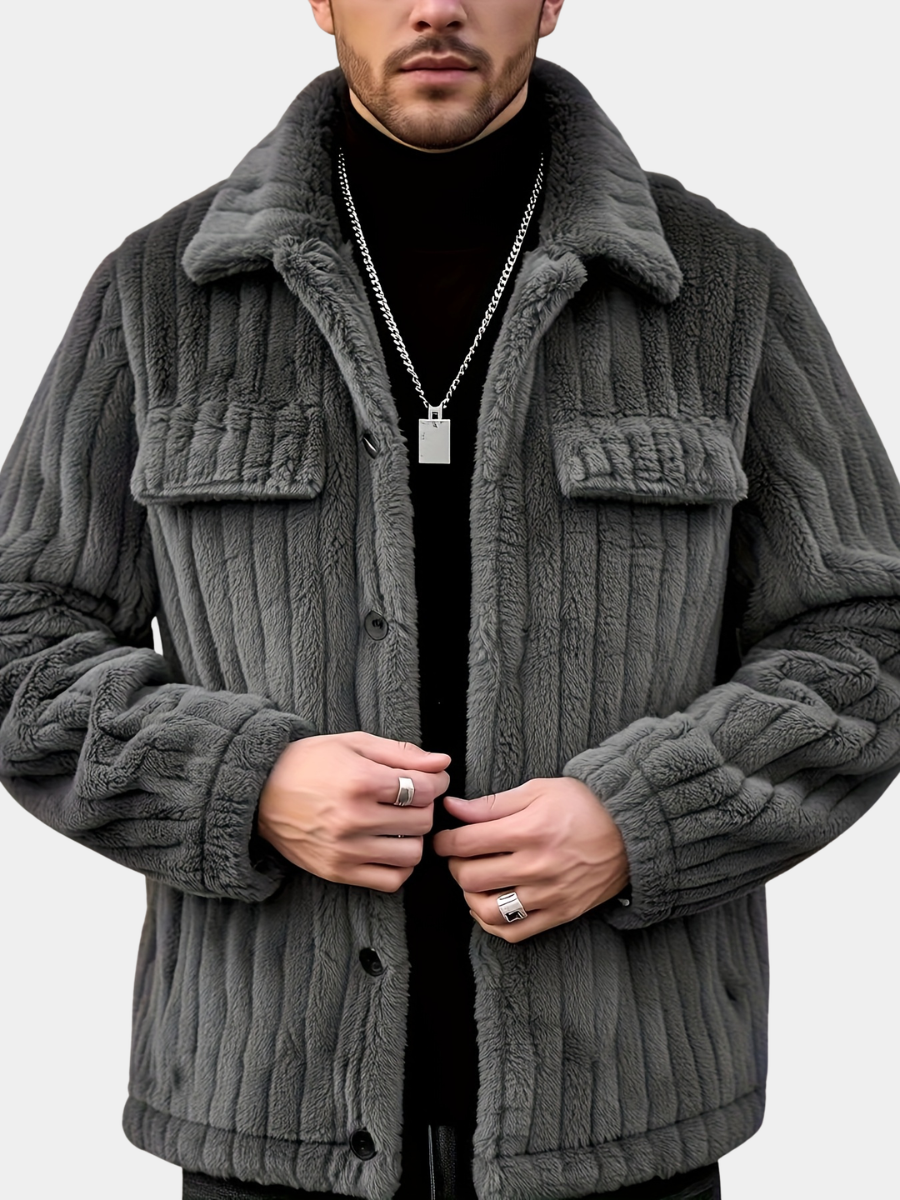 Men's Striped Lapel Jacket