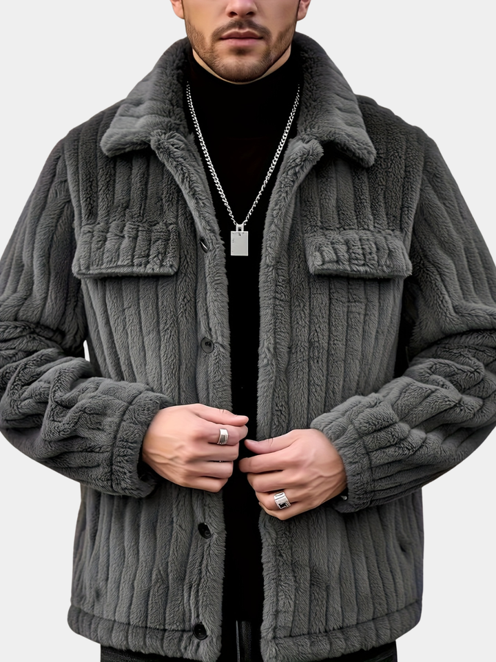 Men's Striped Lapel Jacket