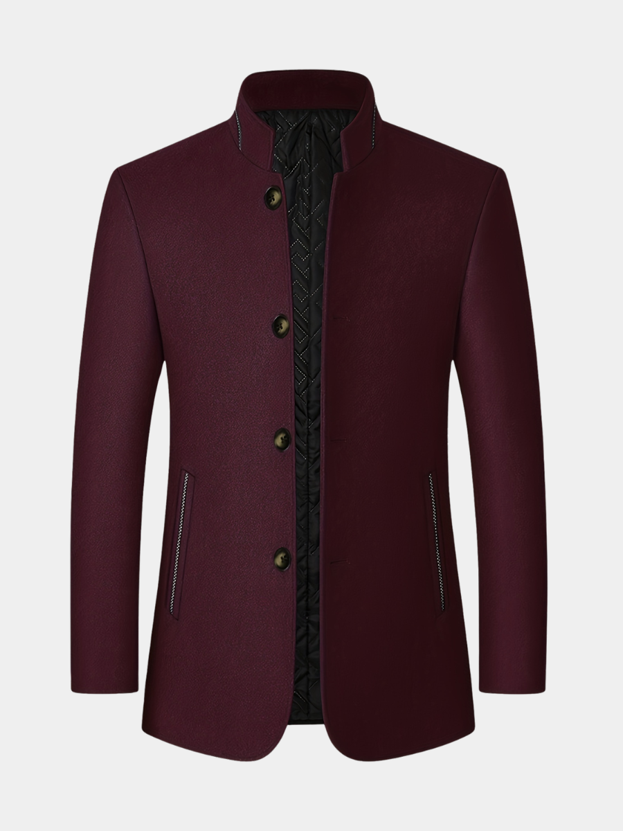 Men's Stand Collar Tweed Jacket