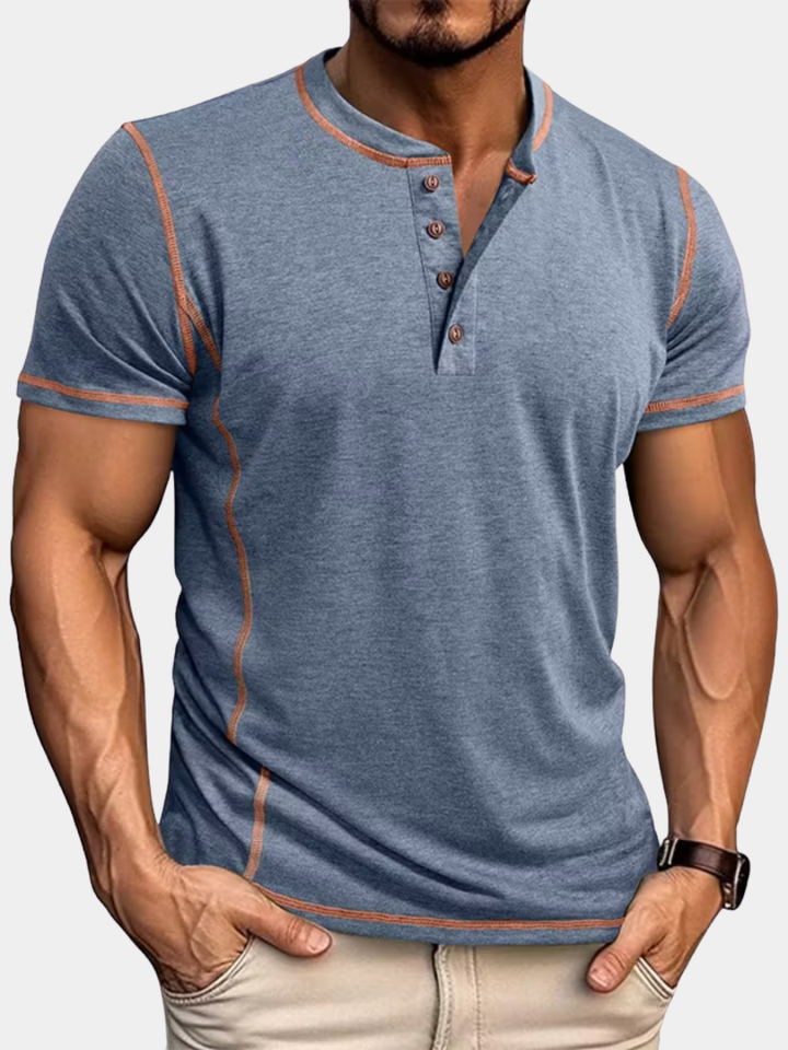 Men's Button Henley T-Shirt