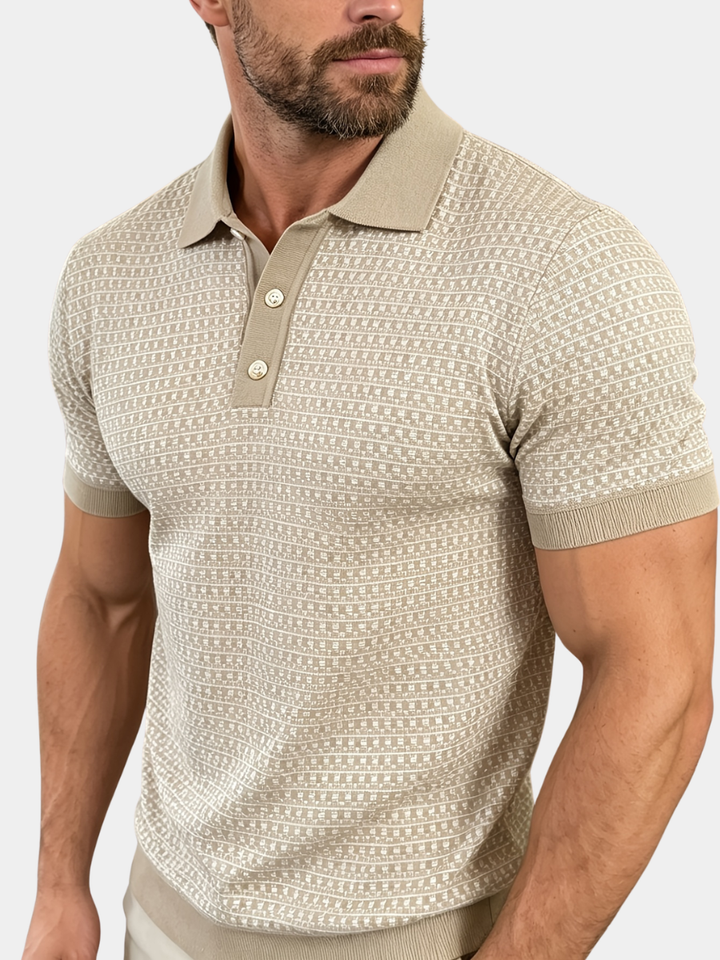 Men's Plaid Knit Polo Shirt
